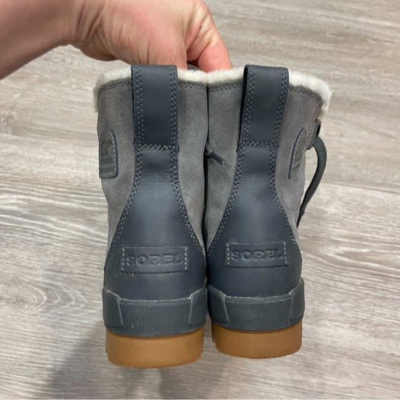 SOREL Tivoli Gray Winter Boots Waterproof Snow Faux Fur - Picture 7 of 9